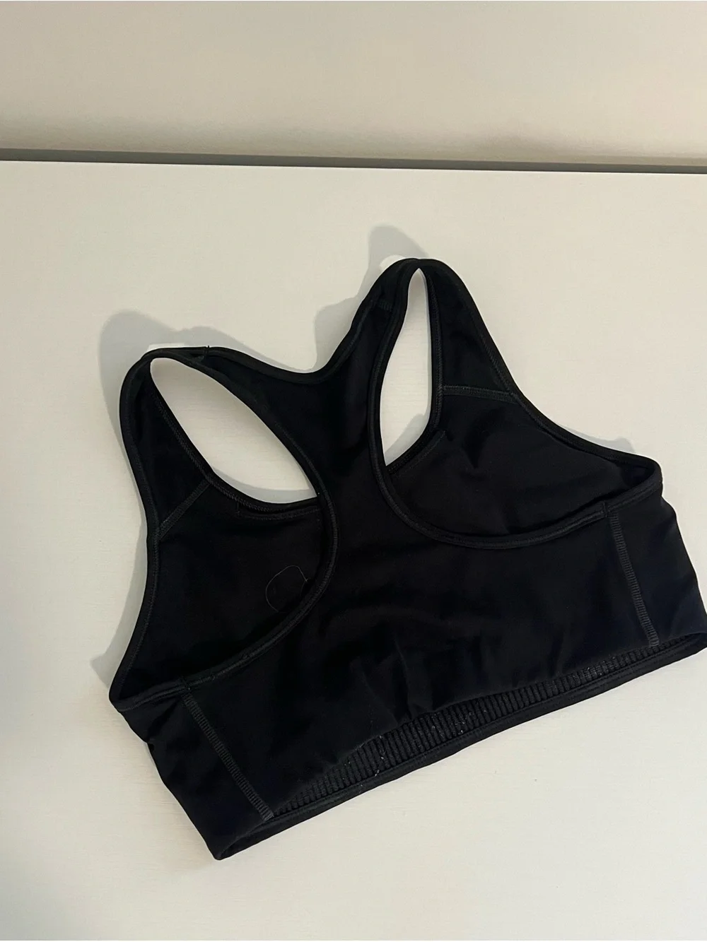 Nike Black Racerback Sports Bra with White Swoosh
